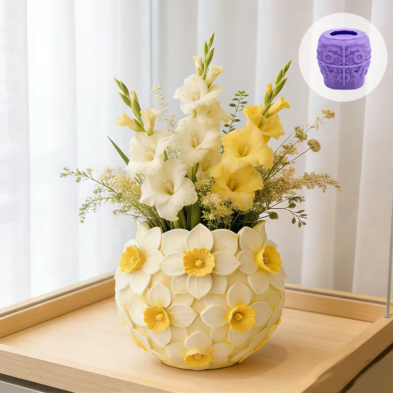 Moule en silicone en forme de narcisse avec une texture exquise ; parfait pour la création de boules de fleurs fraîches