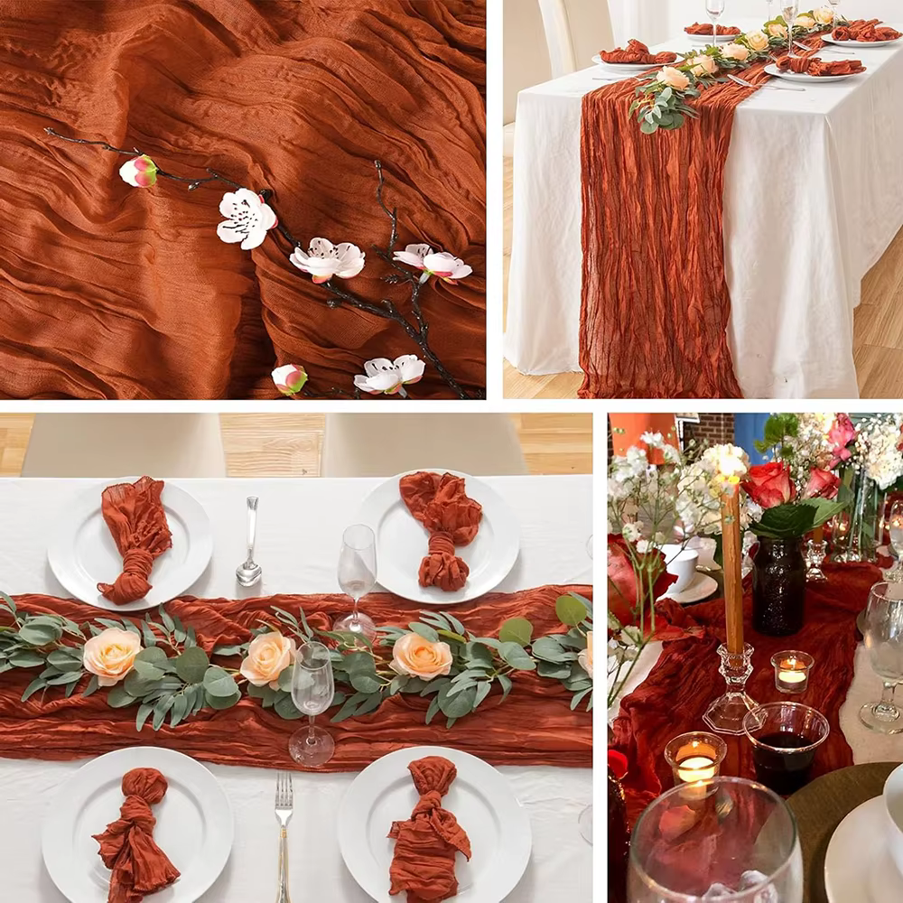 Chemin de Table en tissu de fromage en terre cuite