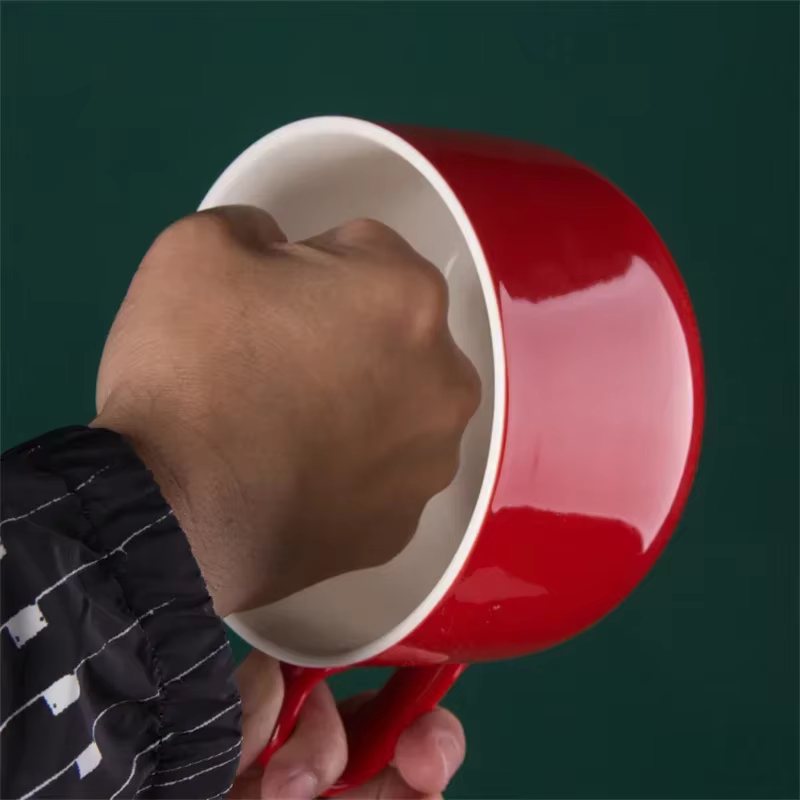 Tasse à café en céramique de grande capacité avec cuillère