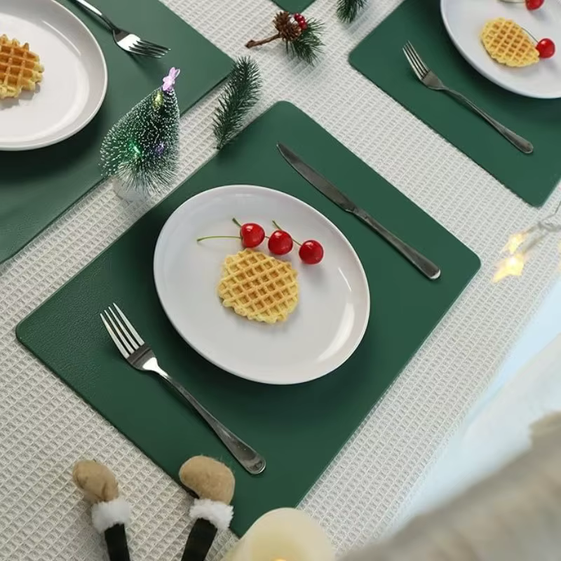 Napperons Réversibles Verts pour Table à Manger