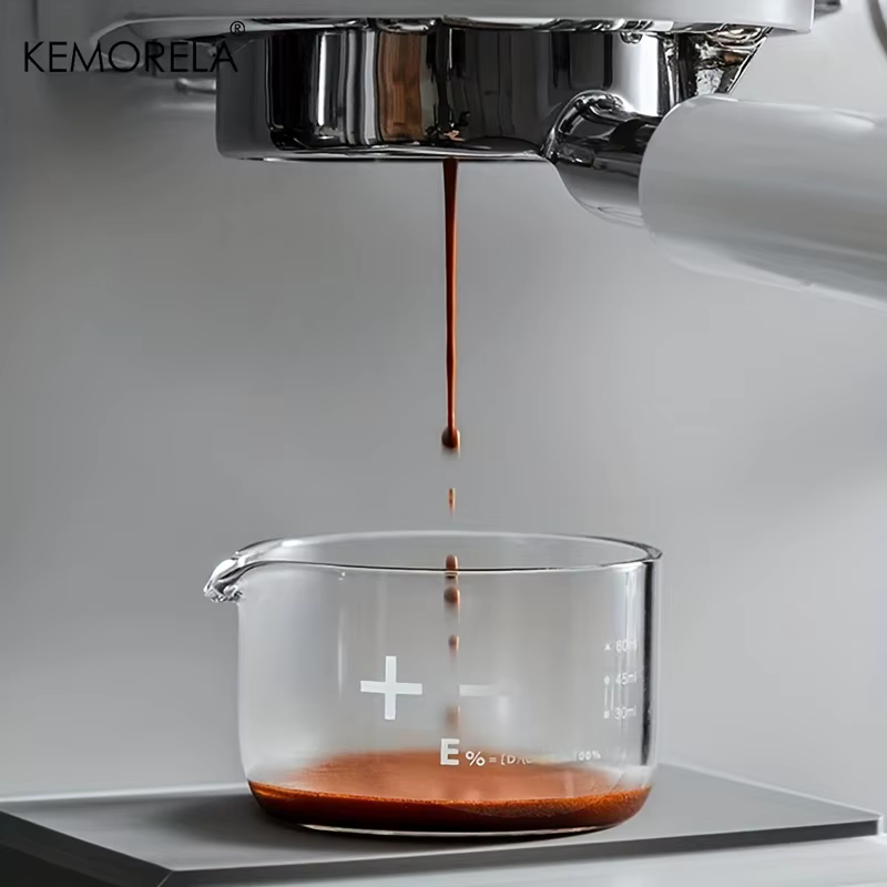 KEMORELA 1/2 pièces verres à expresso 60ml tasse à mesurer à échelle claire liquide verre lourd tasses à café maison Barista accessoires