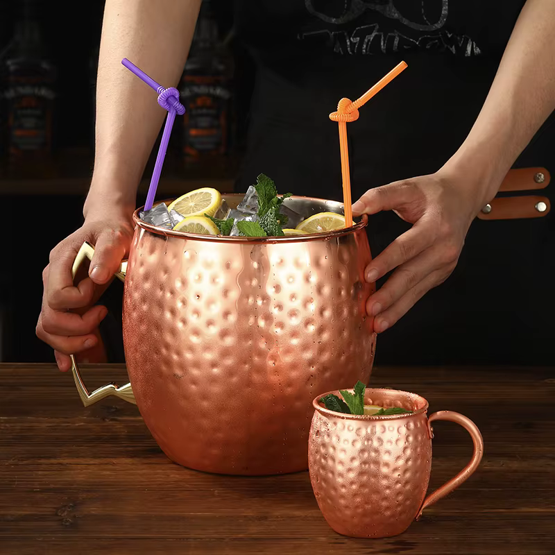 Tasse mule géante martelée de Moscou, Mega Mug, tasse seau à glace, 5L