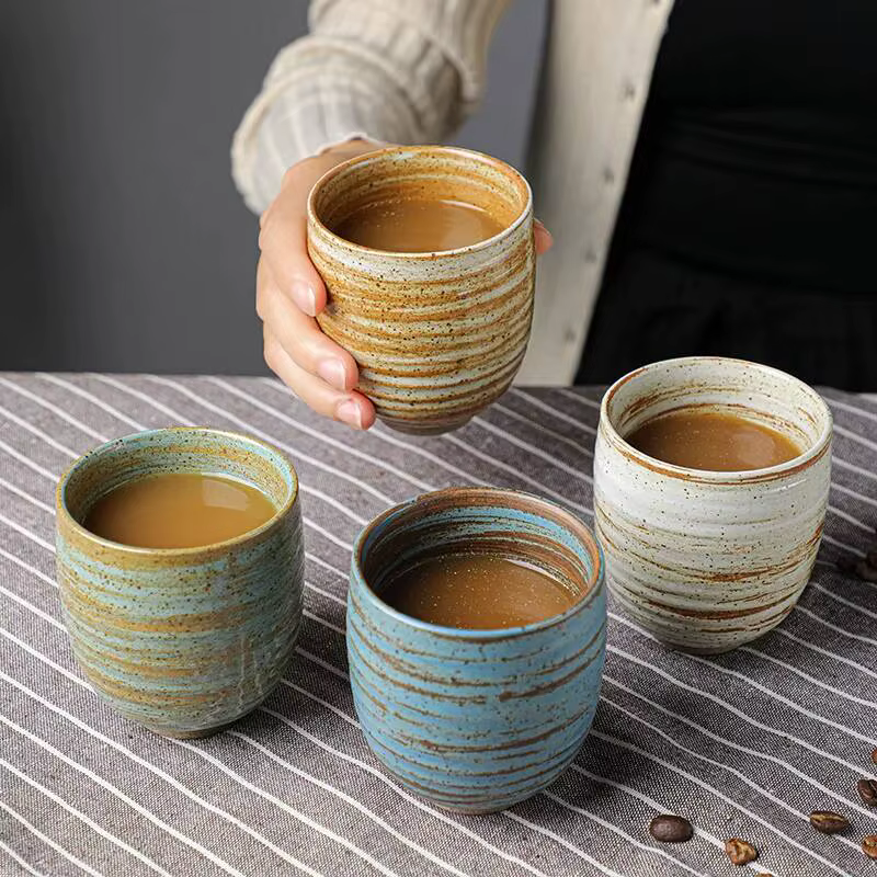 Tasse à café en poterie artisanale émaillée à la main