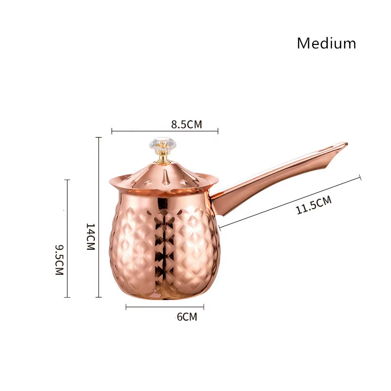 Cafetière à lait en acier inoxydable avec longue poignée