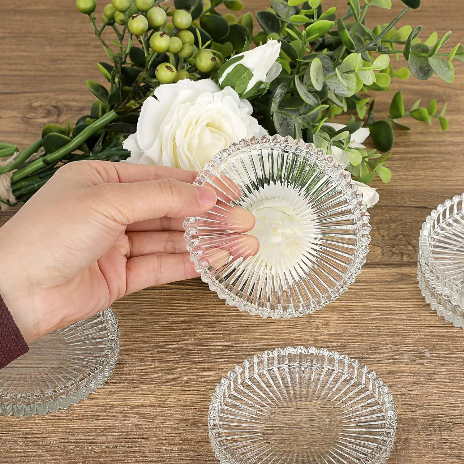 Sous-verres en verre transparent moderne pour boissons