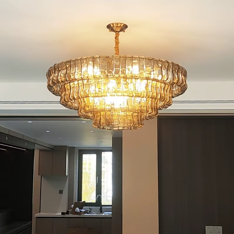 Lustre en cristal vintage français de luxe, plafonnier encastré en verre de Murano moderne pour chambre à coucher, salle à manger, décoration d'hôtel