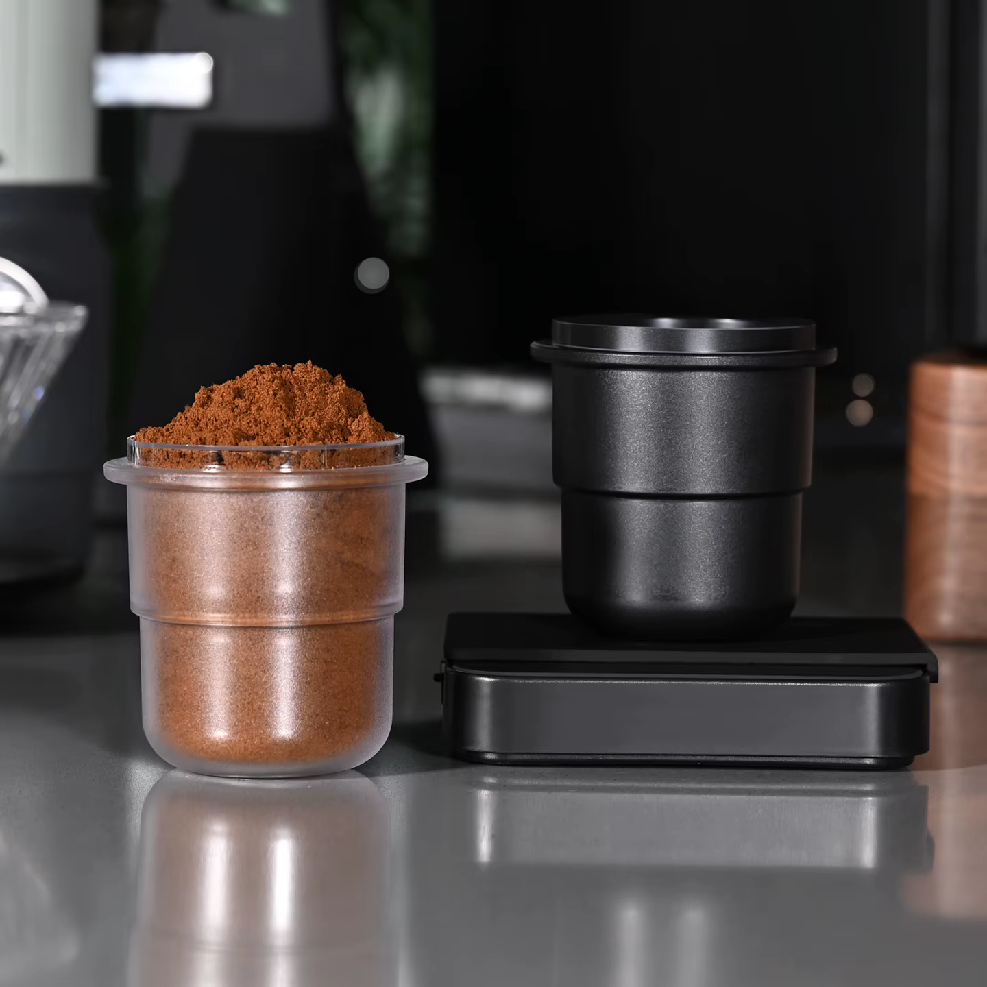 Tasse de dosage de café transparente givrée