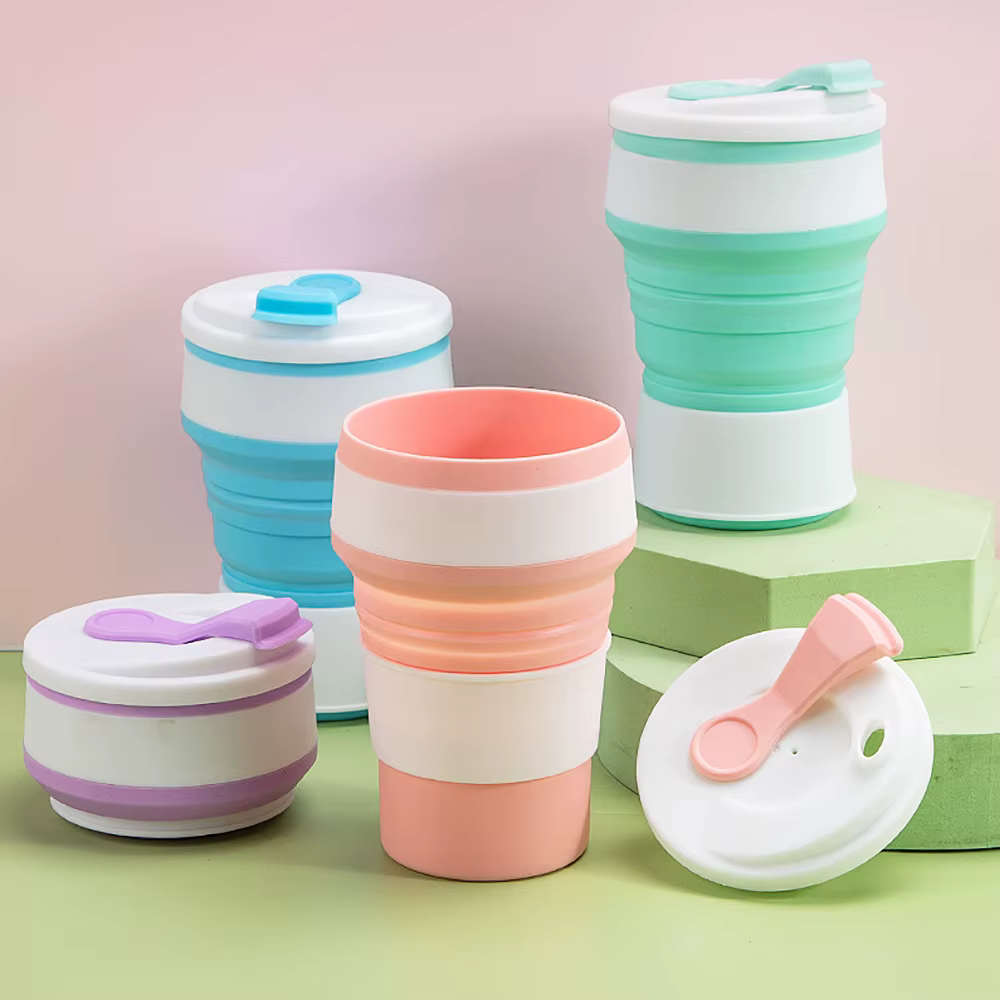 Tasse pliante de sport en silicone sans BPA