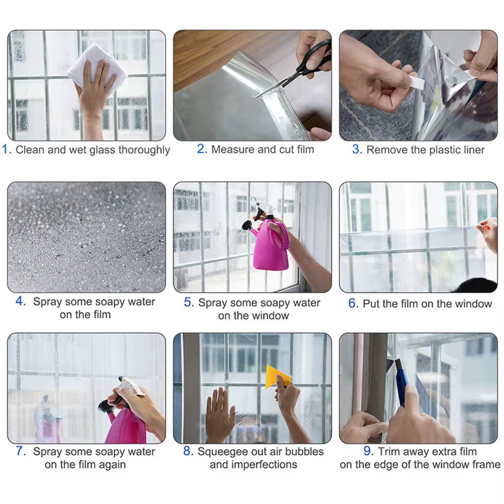 Lot de 7 films transparents colorés pour fenêtre, autocollants décoratifs pour verre, échantillon A4 (20cm*30CM)