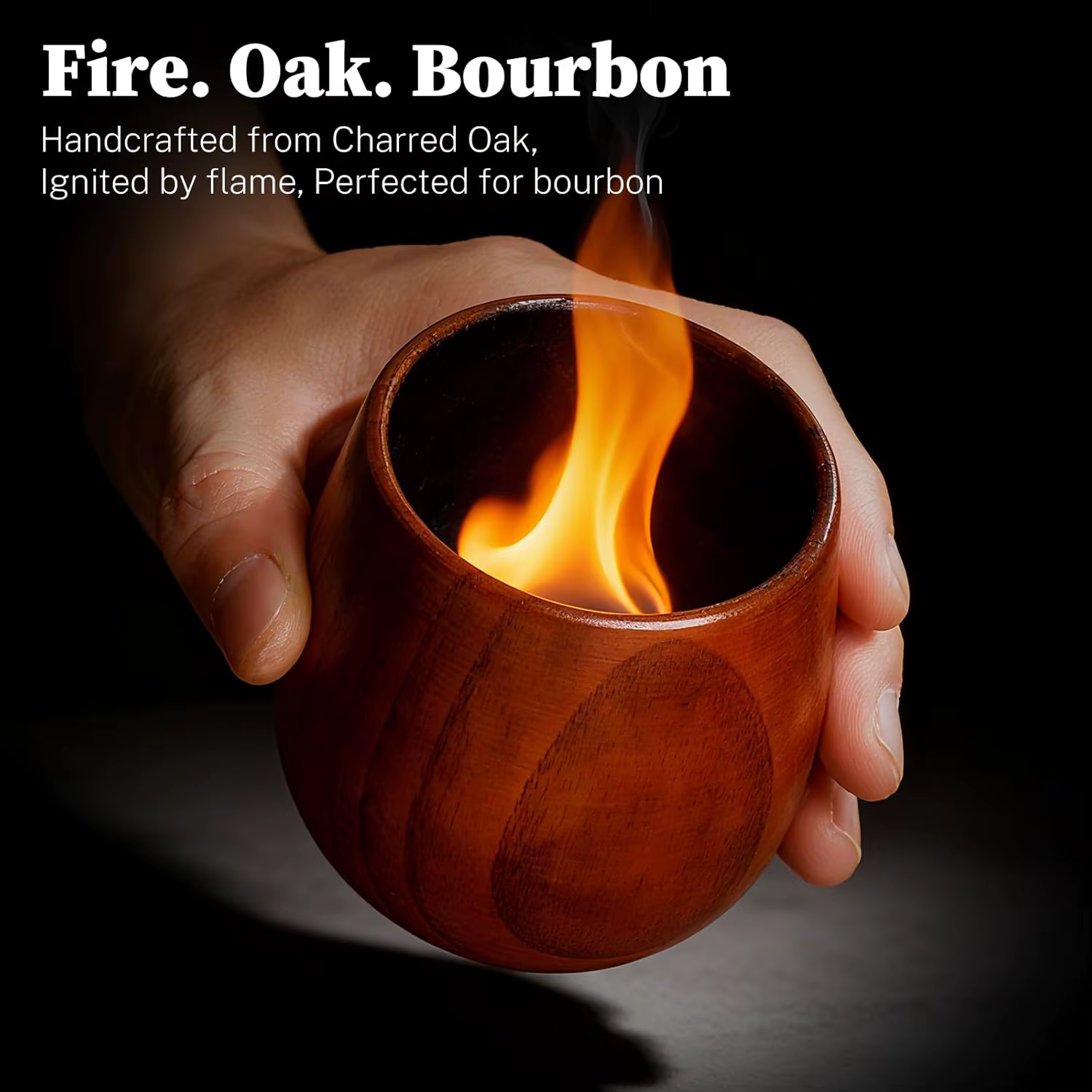 Verre à whisky en bois de chêne carbonisé de haute qualité
