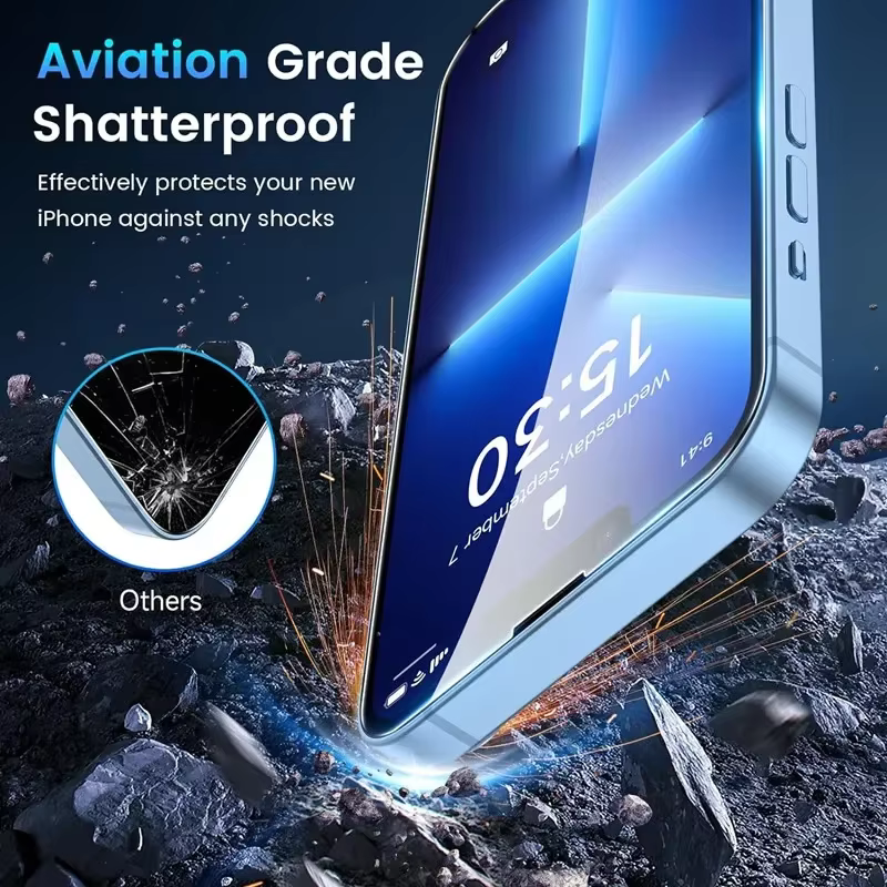 5 pièces verre trempé pour iPhone 15 13 11 12 14 Pro Max Mini protecteur d'écran pour IPhone 16 17 8 Plus X XR XS MAX verre de protection