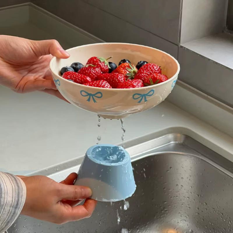 Plateau de service surélevé pour fruits avec base haute