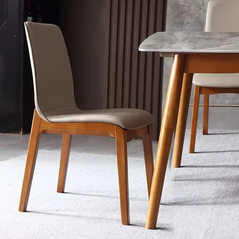 Chaise d'ordinateur ergonomique moderne avec cadre en bois massif, coussin à bloc souple, éponge de jeu élevée, meubles de salle à manger et de maison