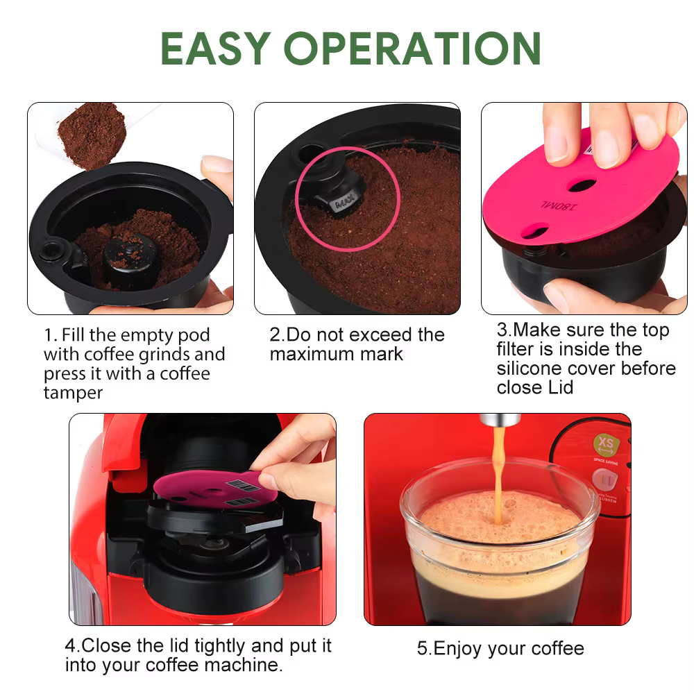 Icafilas pour Bosch Tassimo Capsule de café réutilisable 60/180/200/220 ML dosette