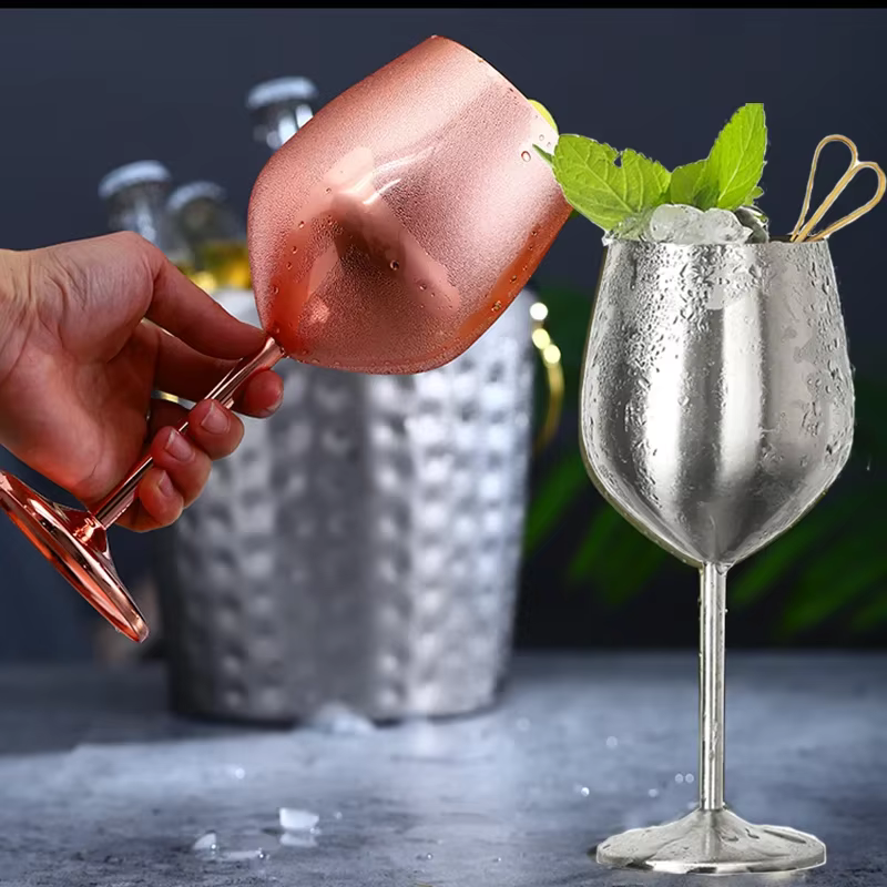 Nouveau Verre à Cocktail en Acier Inoxydable Créatif