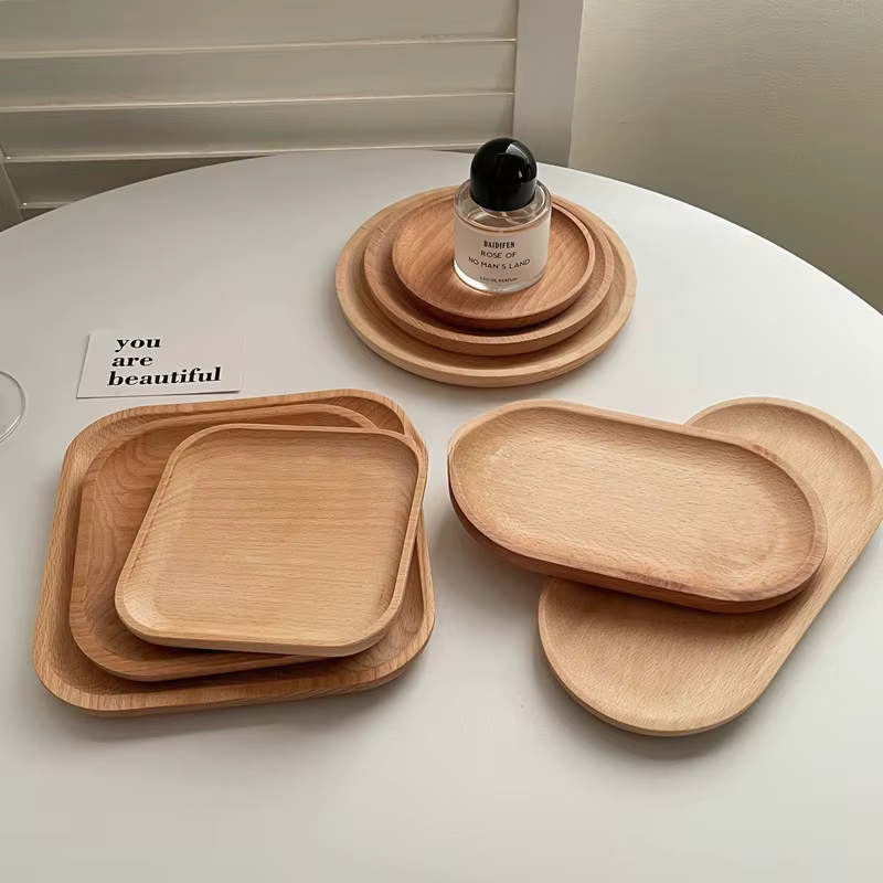 Plateau en bois de blé