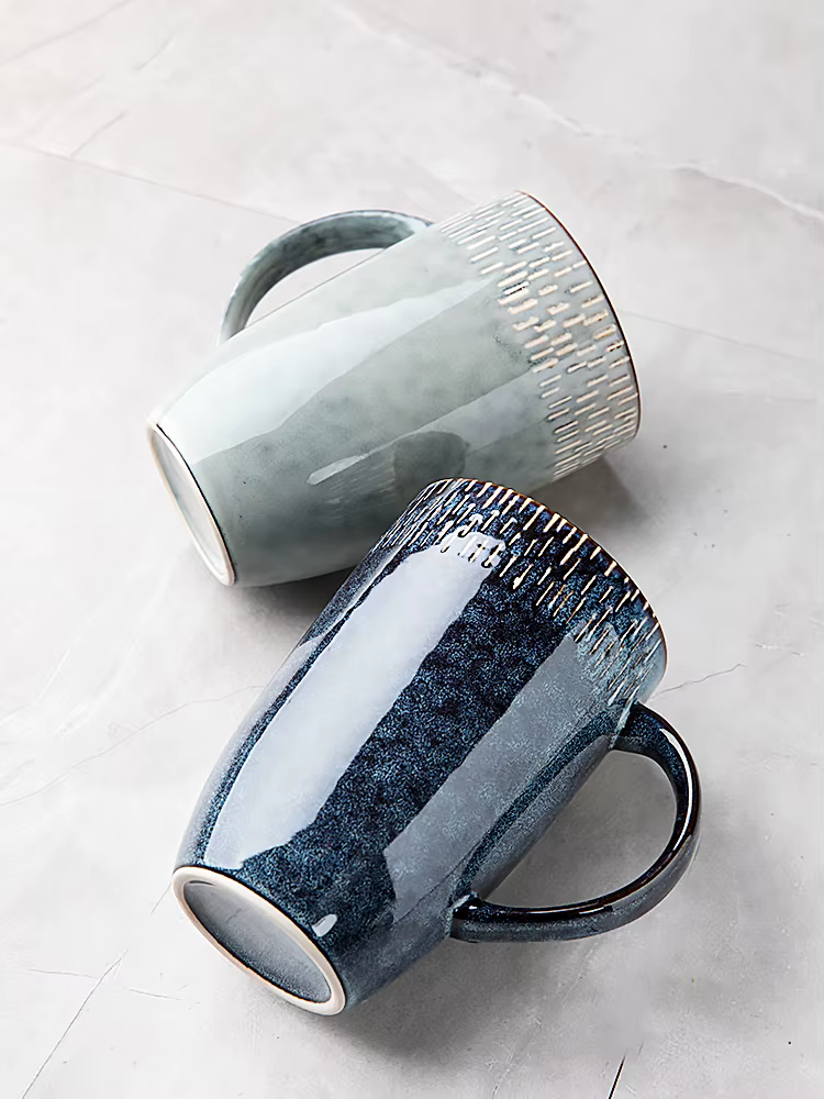 Tasse en céramique rétro européenne de 600ml
