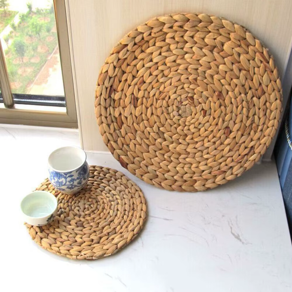 Natual paille tissage rotin napperons ronds tasses tapis Table à manger décor à la maison