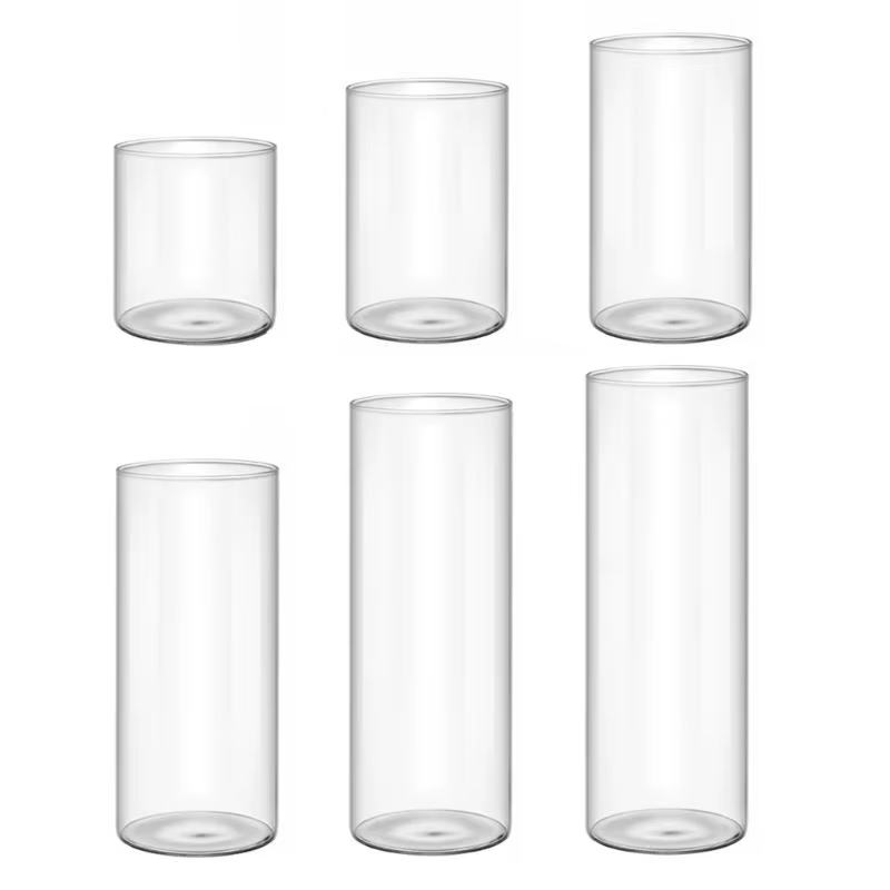 Bougeoir en verre contemporain cylindres