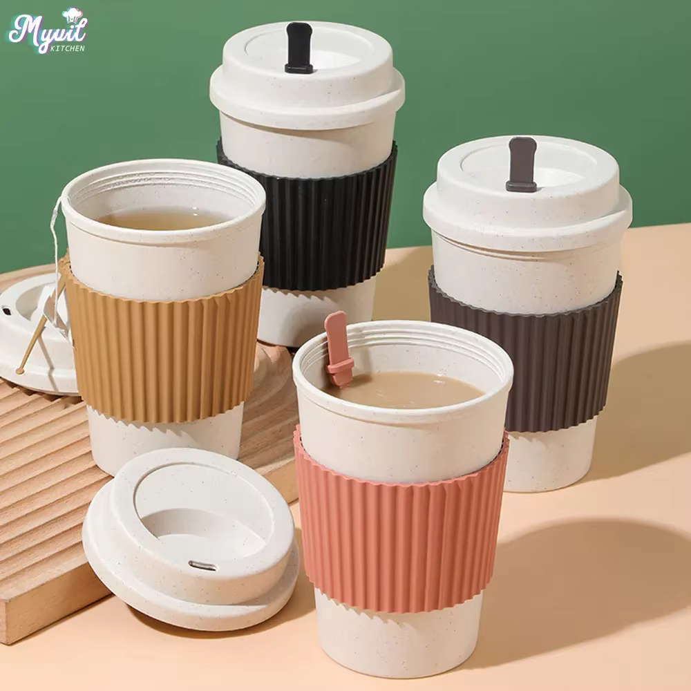 Tasses à café avec couvercles de 450ML