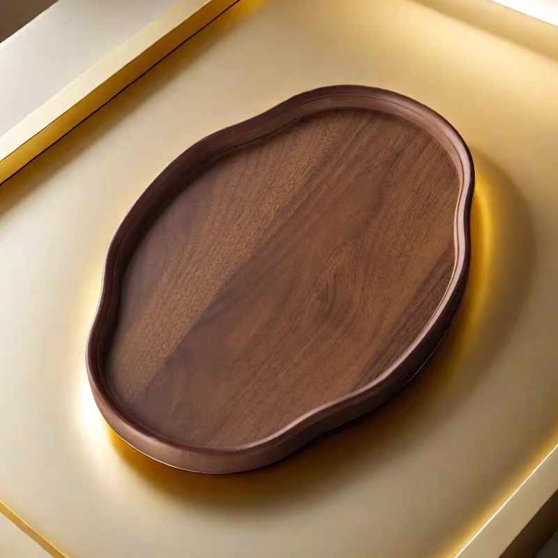 Plateau de service décoratif en bois pour Table basse et décoration de maison