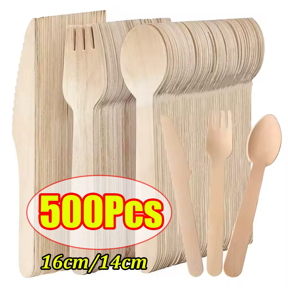 Fourchettes en bois jetables
