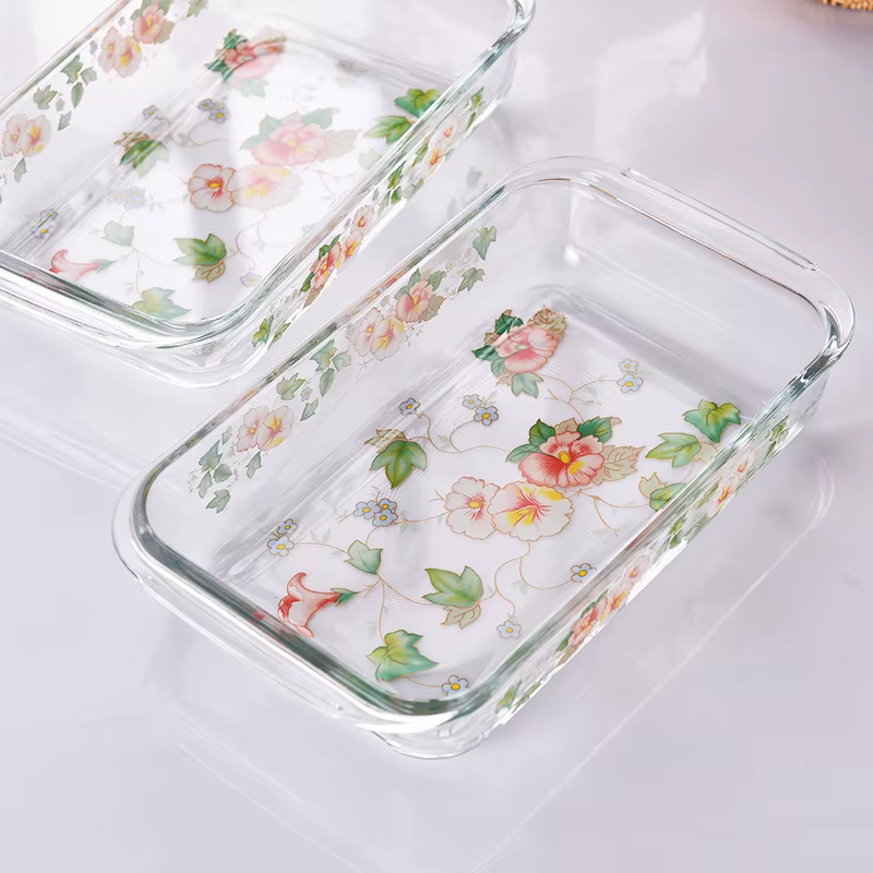 Plats en verre rectangulaire pastorale