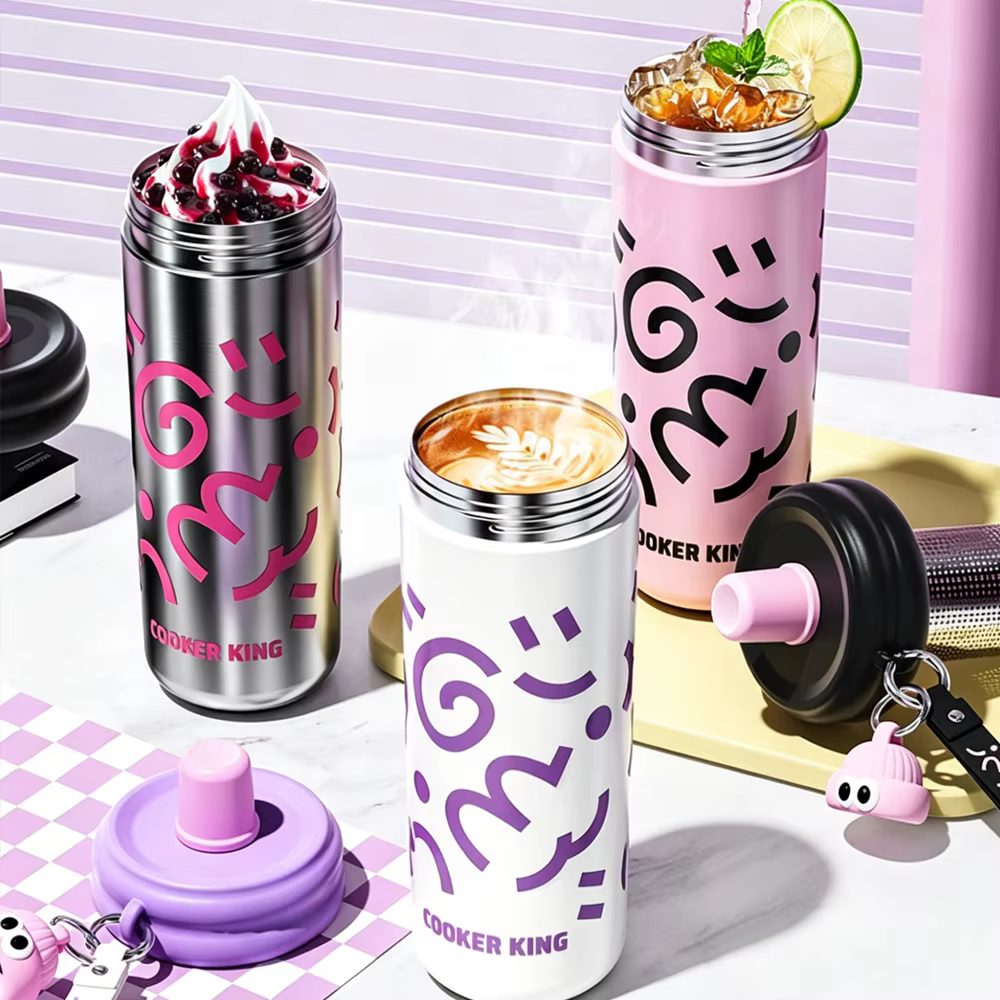 COOKER KING Tasse à paille en acier inoxydable 600 ml