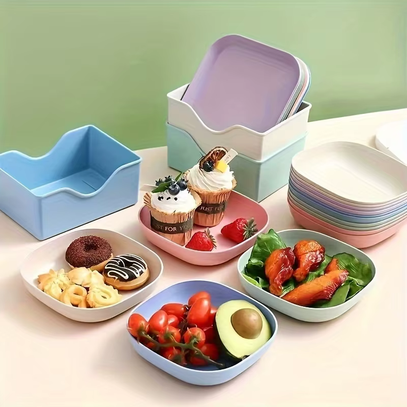 Ensemble d'assiettes à fruits et à desserts réutilisables