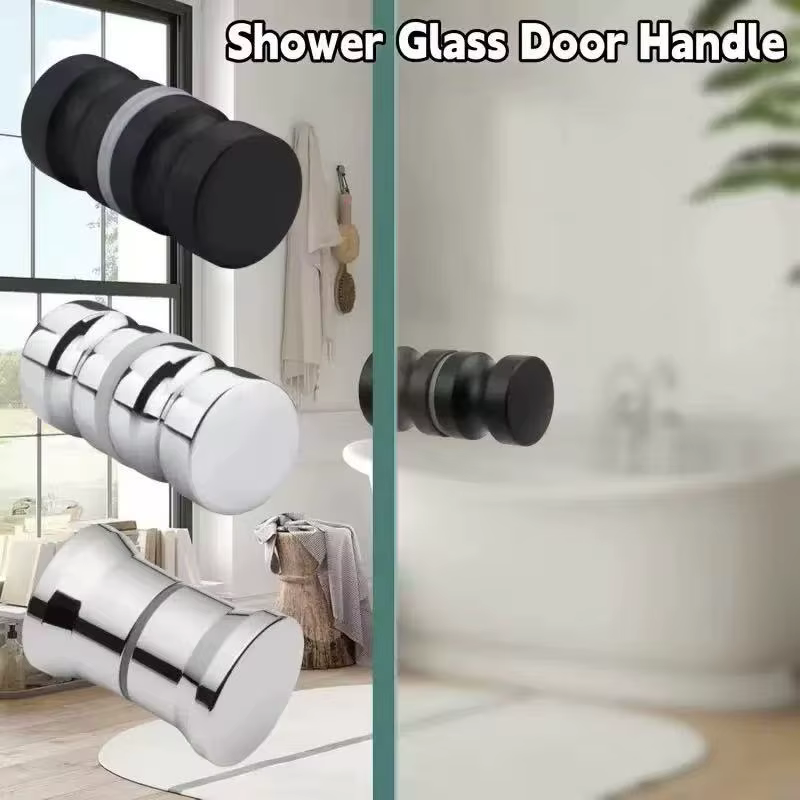 Poignée élégante pour porte de douche en verre, bouton pour portes de douche coulissantes, pièces de rechange de quincaillerie à double extrémité pour portes de salle de bain en verre