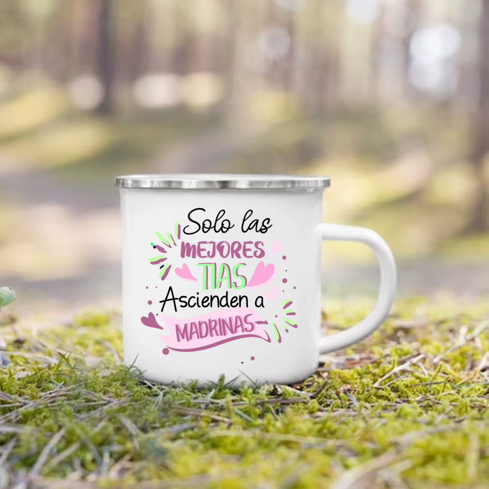 Tasse imprimée promu à la marraine/père