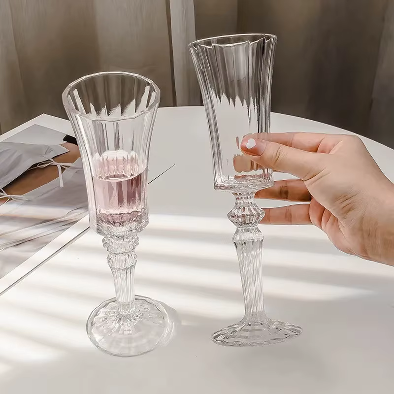 Verre à Champagne rayé rétro français