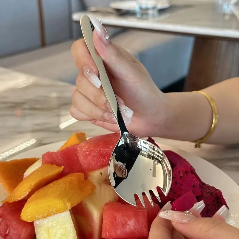 2/4/6 pièces Cuillère à salade en acier inoxydable