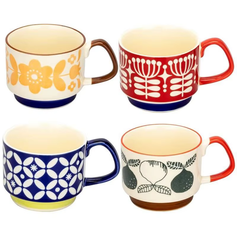 Ensemble de tasses à café à fleurs japonaises de 300ml