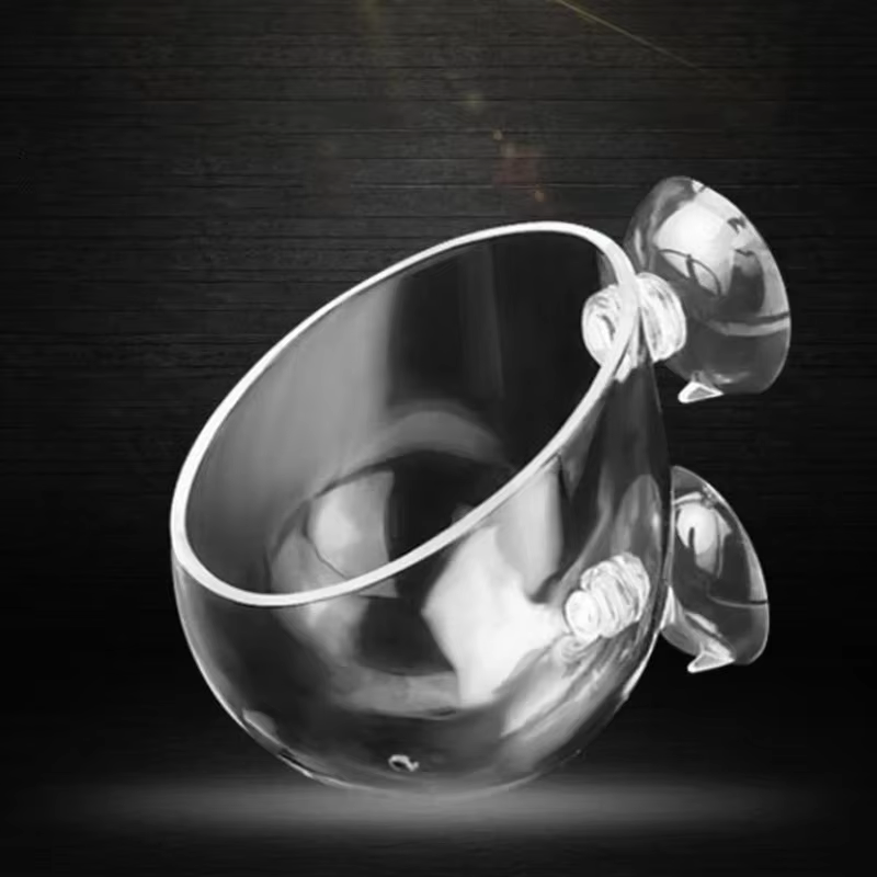 Décoration d'aquarium en verre suspendu pour Aquarium, Mini Pot en cristal, Pot d'eau à pois, cylindre de plantation, tasse, accessoires d'aquarium