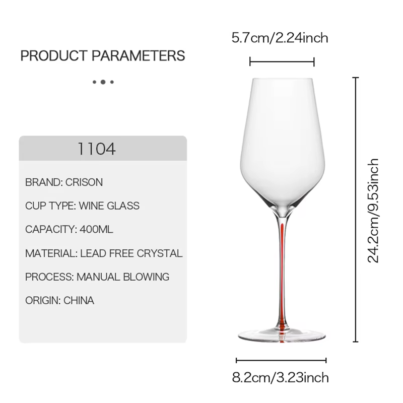 Verre à vin blanc CRISON PREMIUM haut de gamme en verre cristal coloré