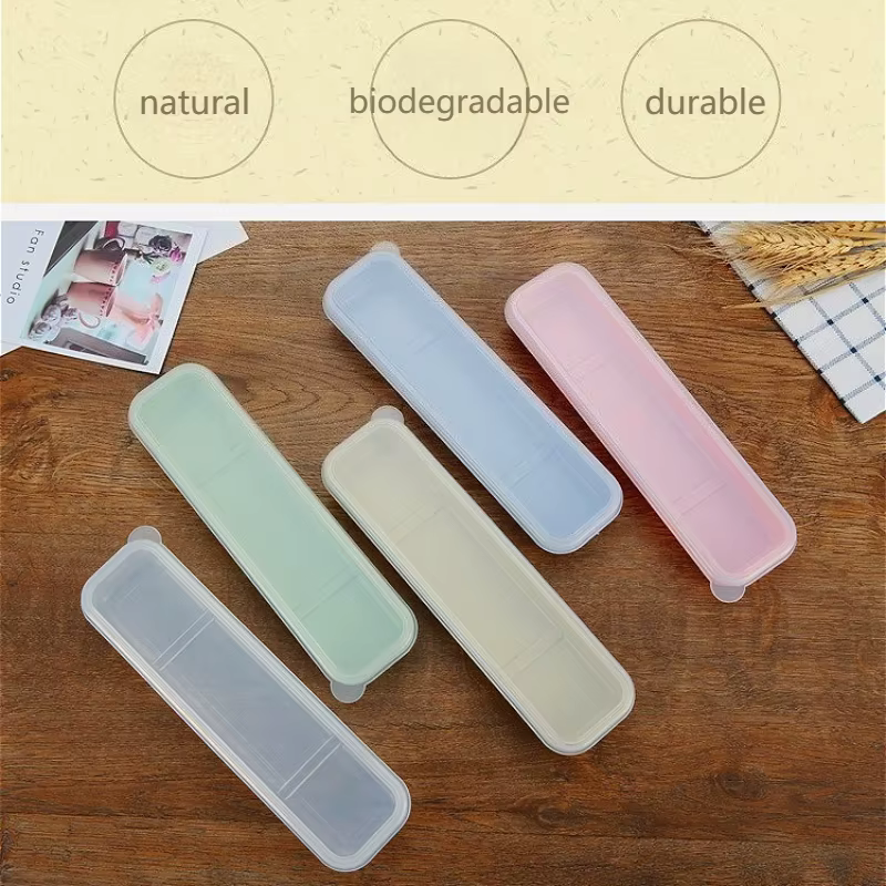 Boîte à couverts portable avec couvercle transparent