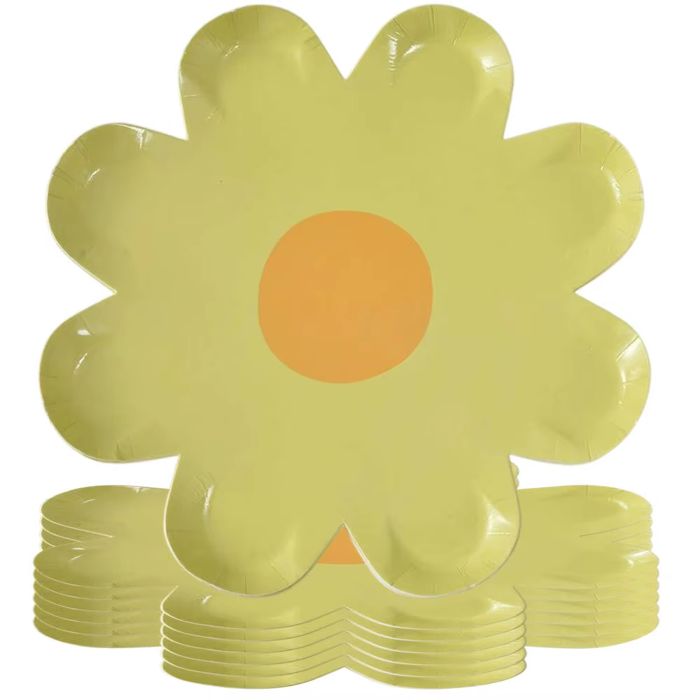 Assiettes jetables en papier fleur de marguerite