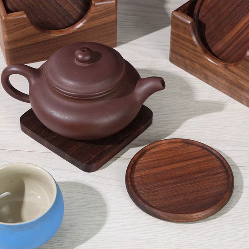 Sous-verres en bois pour thé et café, supports de tasses à boissons