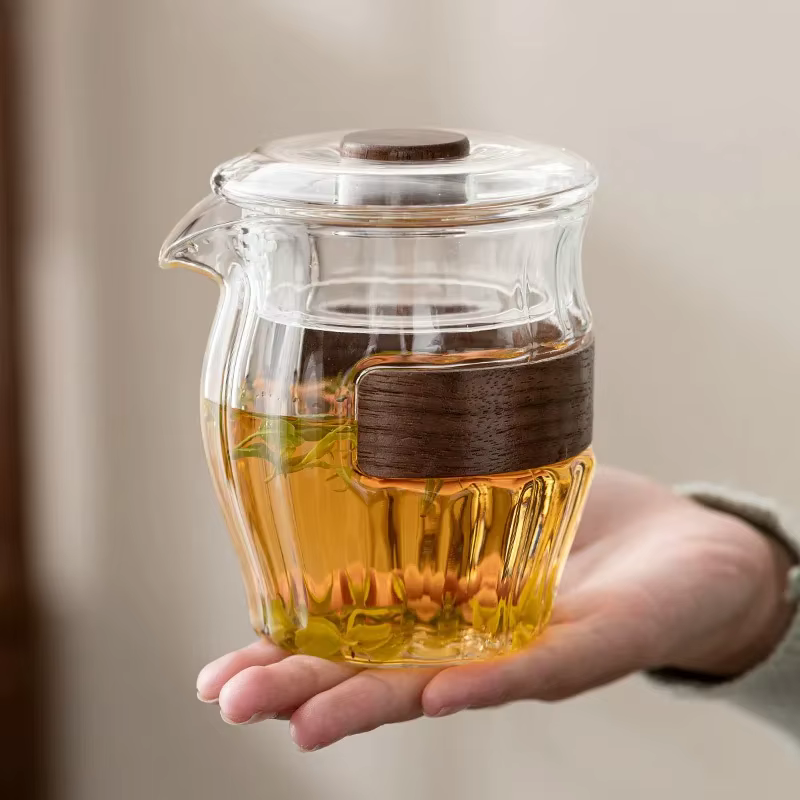 Théière en verre transparent pour bureau