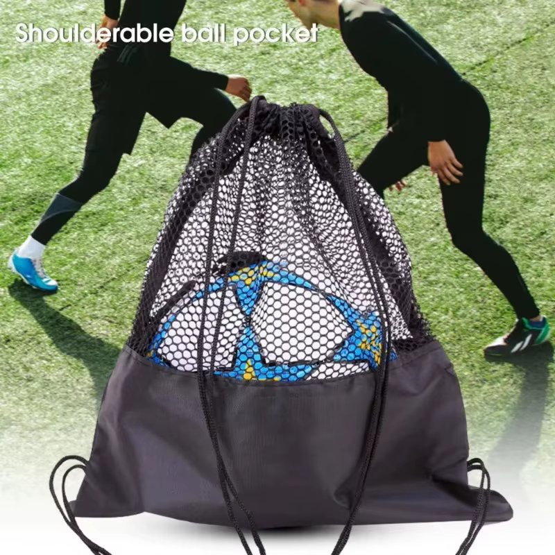Sac à dos de rangement de sport-sac de balle en maille Portable pour basket-ball/football, sac de transport robuste avec panneaux d'aération et bandoulière