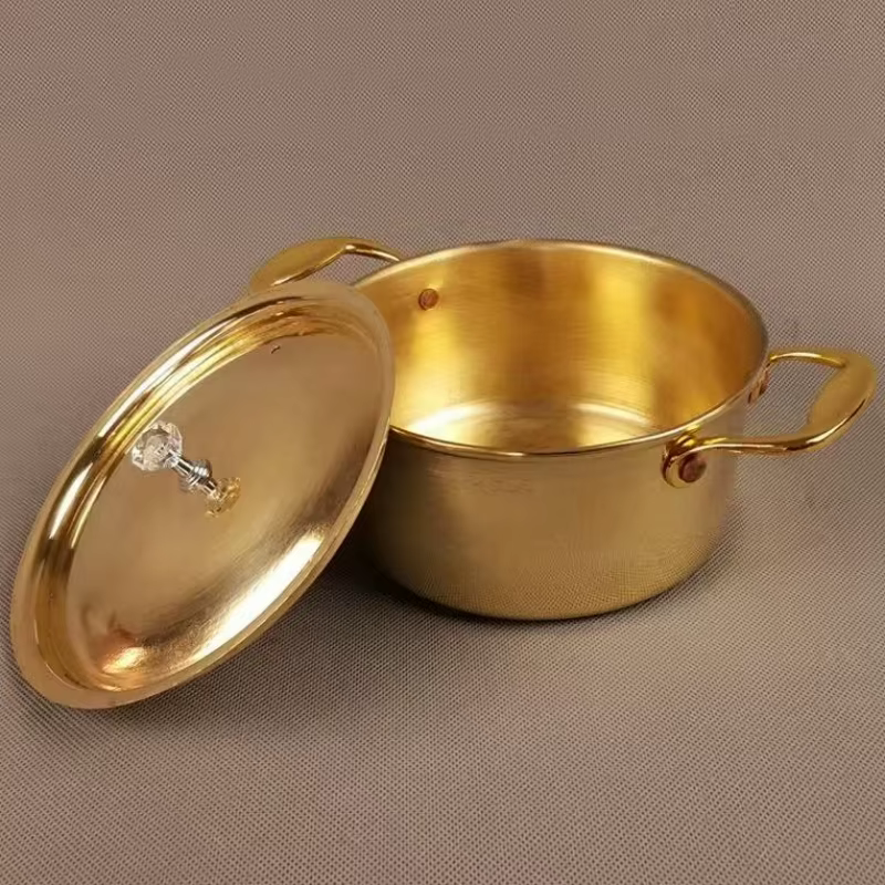 Pot en laiton Vintage, Pot alimentaire épaissi