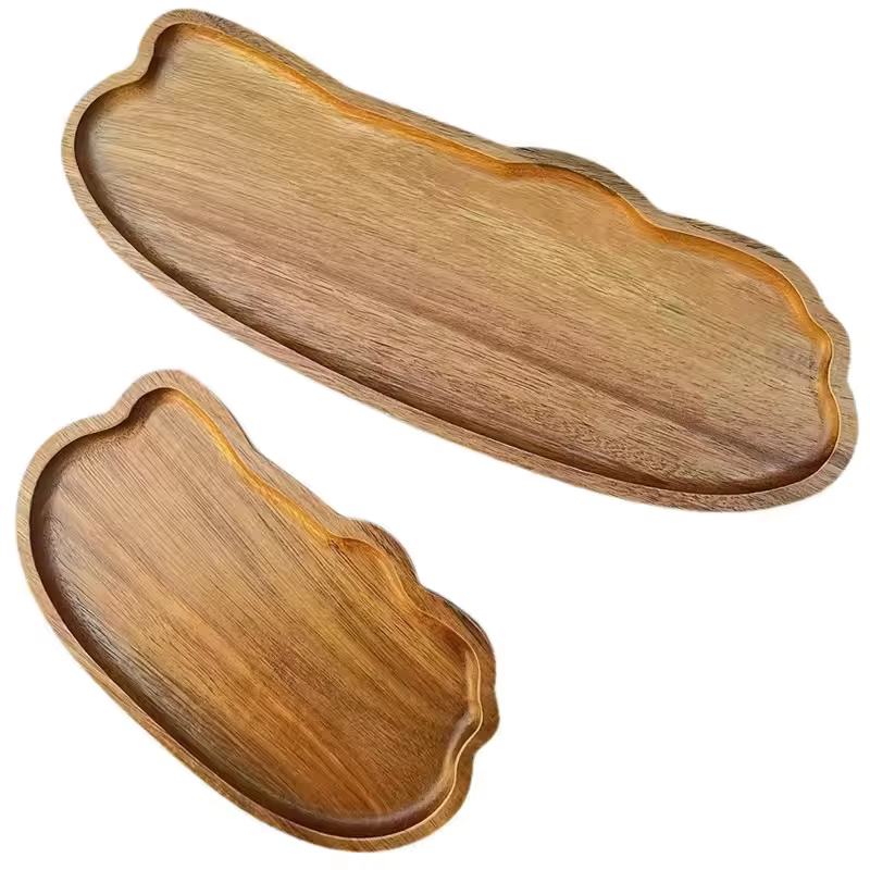 Bois décoratif pain Snack gâteau plat alimentaire plateaux vaisselle Style japonais