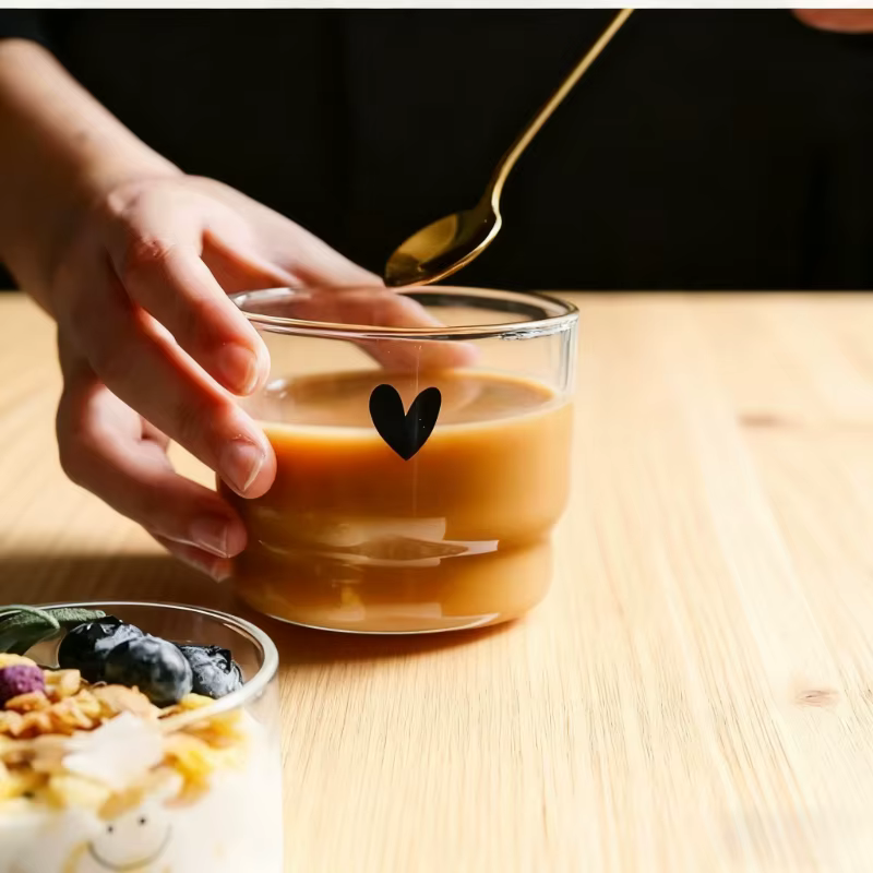 Tasse en verre murale Love/Happy de 300ml