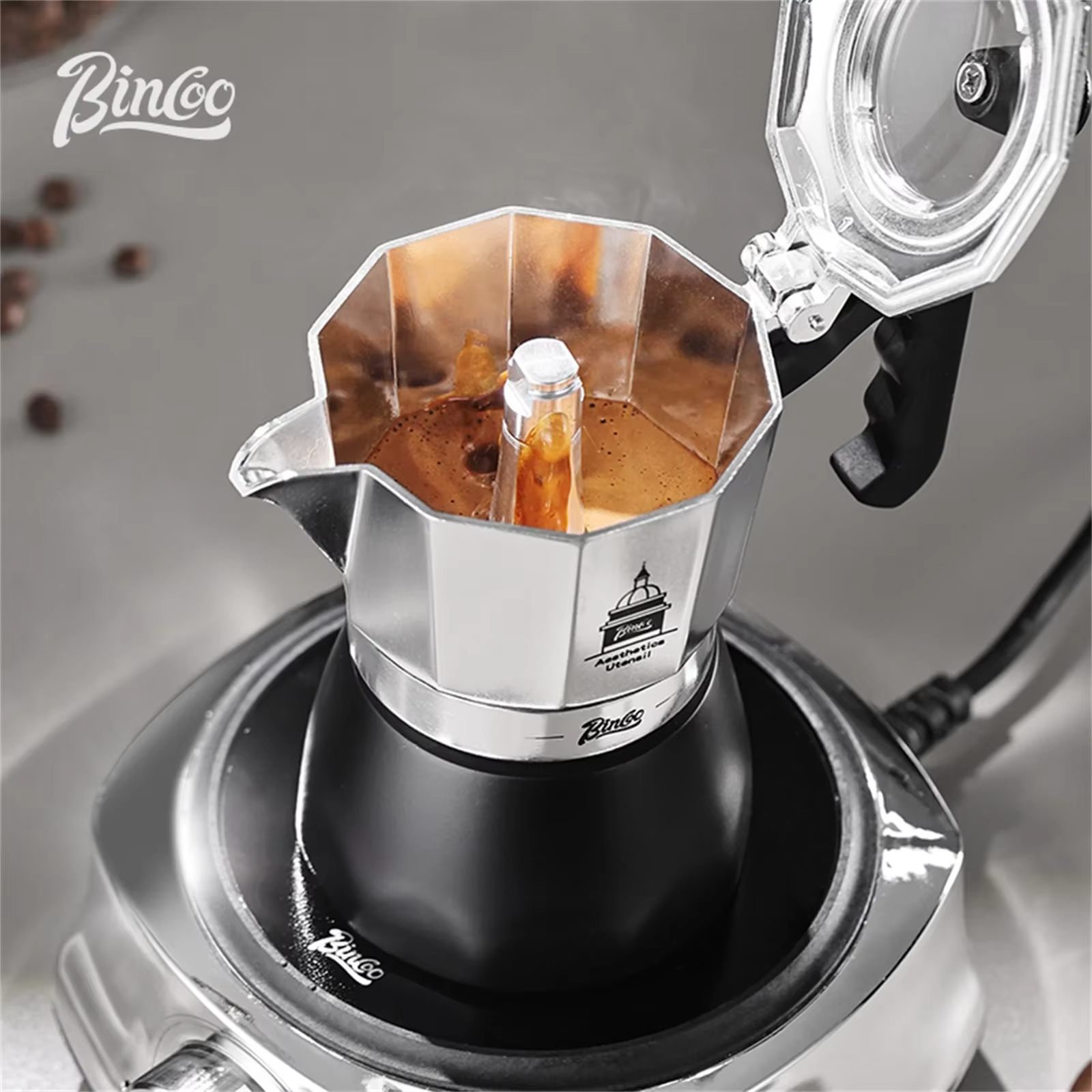 BINCOO Pot Moka à Double Valve