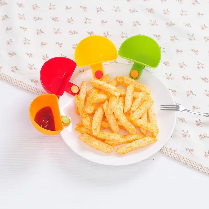 4 pièces/ensemble Dip Clip bol conteneur plat assiette peut contenir des plats d'assaisonnement trempage Sauce bol support Gadgets de cuisine