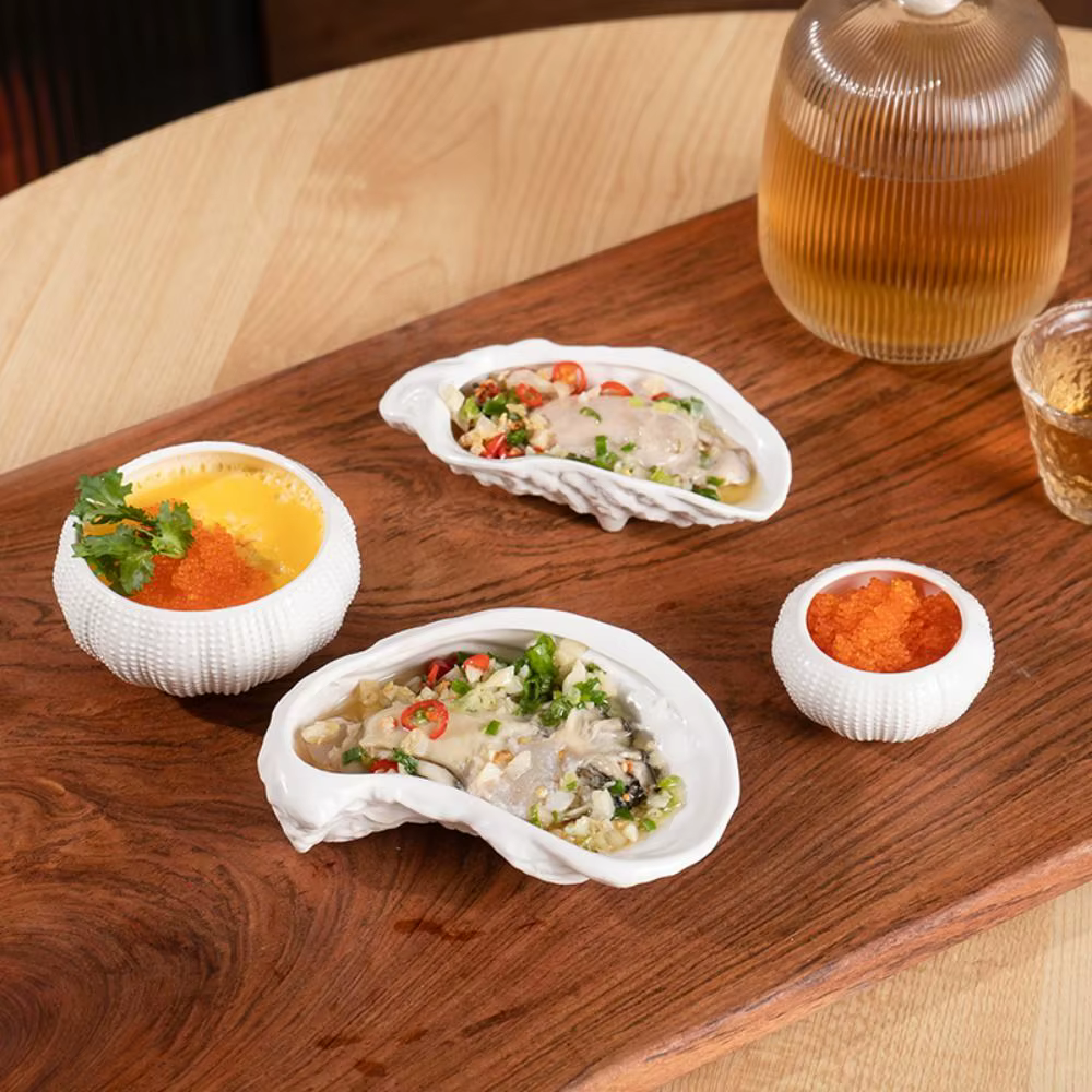 Assiette à huîtres en céramique