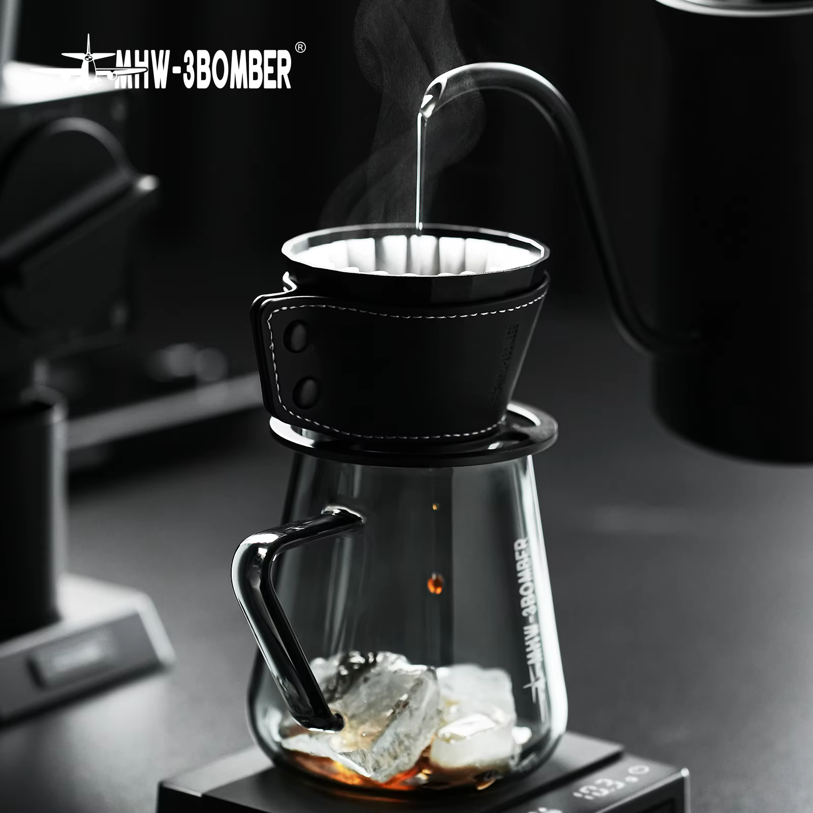 3BOMBER verser sur cafetière ensemble 500ml verre