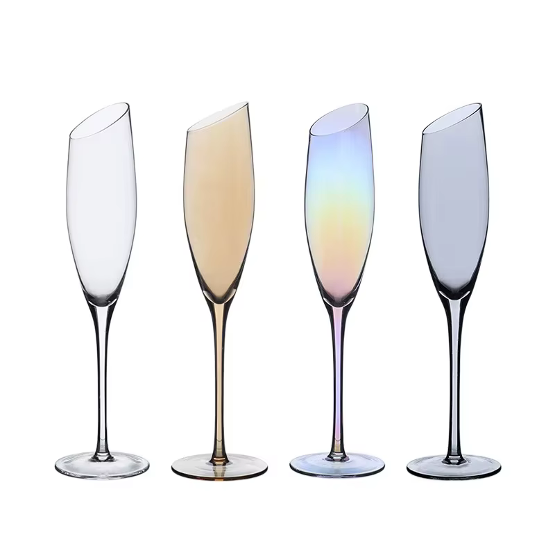 Verre à vin à Champagne biseauté créatif