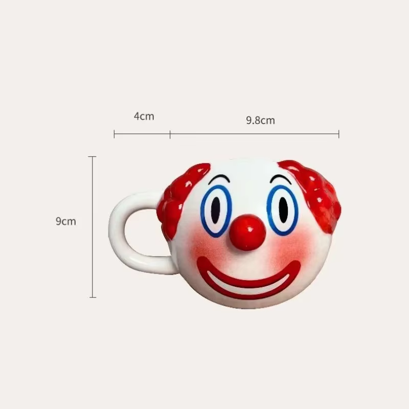 Tasse à café en céramique en forme de Clown avec poignée